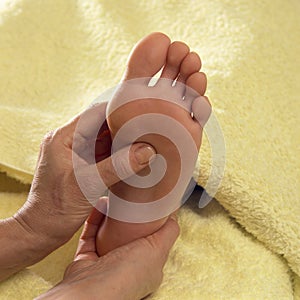 Close up foot reflexology