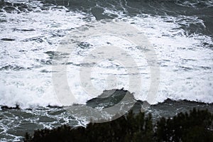 Close up of forming waves in atlantic ocean