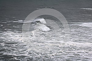 Close up of forming waves in atlantic ocean