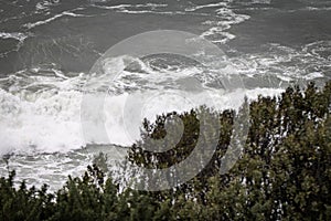 Close up of forming waves in atlantic ocean