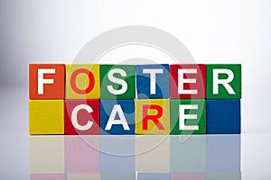 Close-up Of Foster Care Cubic Blocks photo