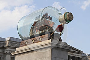 Close up of the fourth plinth at Trafalgar Square