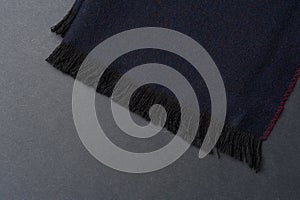 Close-up fragment of warm scarf. Concept of warm everyday things. clothing store concept. Advertising space.