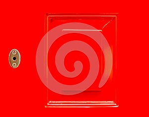 Close up frame red door for background