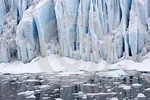 close-up of frazil ice in a polar glacier