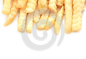 Close up French fries potatoes
