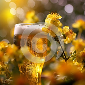 A close up of a fresh crisp glass of beer