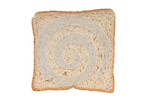 Close up of Fresh delicious whole wheat bread, multigrain bread slices isolated on white background.