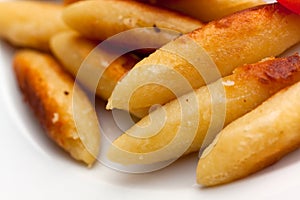 Close up,fresh dumplings,deep fried on plate