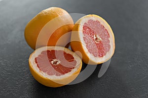Close up of fresh juicy grapefruits