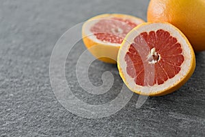 Close up of fresh juicy grapefruits