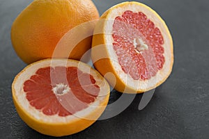 Close up of fresh juicy grapefruits