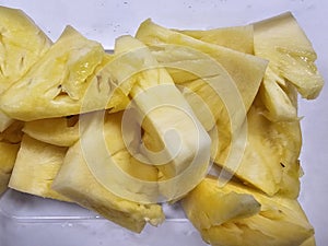 Close-Up of Fresh Juicy Pineapple Chunks