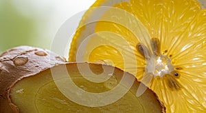 Close Up of Fresh Lemon and Ginger Slices