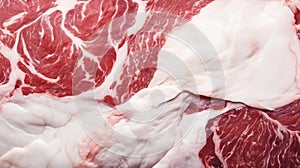 Close-up of fresh raw marble beef meat steak structure. Food background. Generative AI