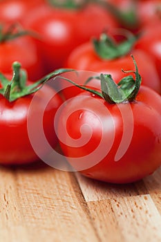 Close-up of fresh, ripe cherry tomatoes