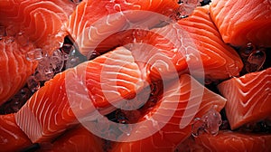 Close up Fresh salmon