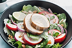 Close-up of a fresh summer salad in a bowl