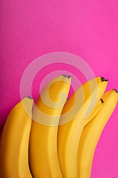 close up of fresh yellow bunch of bananas