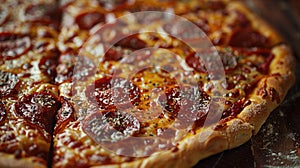 close up of freshly baked pizza