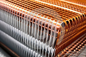 close up of a fridges evaporator coil