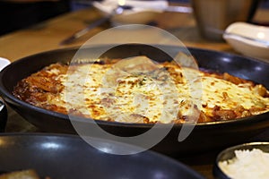 Close up Fried chicken with cheese