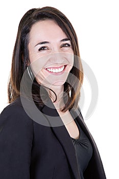 Close up friendly smile business woman