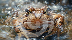Close Up of a Frog in the Water