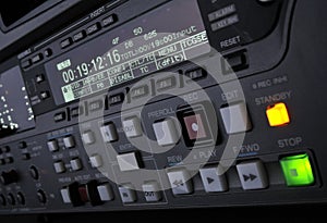 Close-up of the front panel of the pro vcr