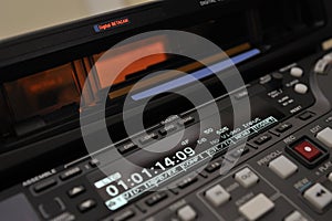 Close-up of the front panel of the pro vcr