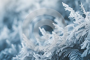 a close up of frosty leaves on a plant