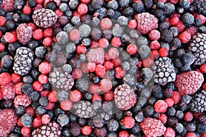 Close up of frozen mixed fruit