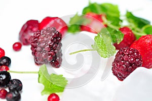 Close up of frozen mixed fruit