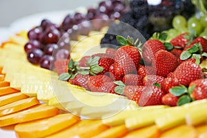 Close-up fruit catering table set