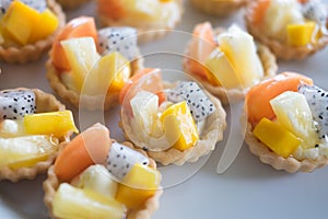 Close up fruit tart