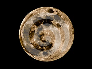 Close up of full moon seen from Chhatisgarh, India