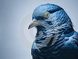 close up fulll body of speed racing pigeon bird isolate white background. Ai Generated