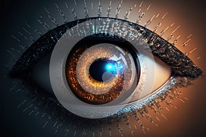 A futuristic eye processing data.Generative AI