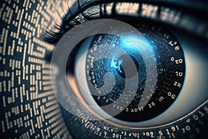 A futuristic eye processing data.Generative AI