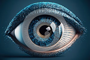 A futuristic eye processing data.Generative AI