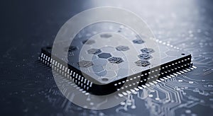 AI and Quantum Computing Processor Chip on Circuit Board