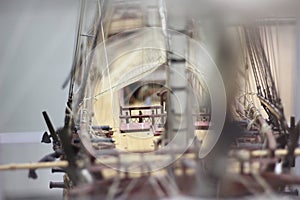 Close up of a galleon - model miniature reproduction