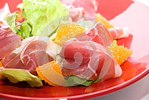 Close up of gammon salad