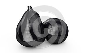 Close up of a garbage bag 3d render on white background with clipping path