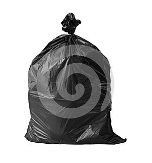 Close up garbage bag on white background clipping path