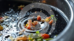 Close-Up of Garbage Disposal Switch Being Turned On in Kitchen