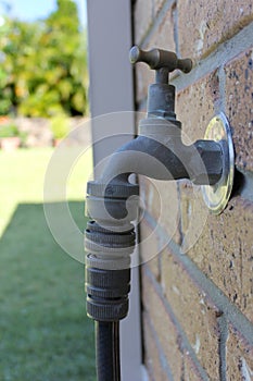 Close up of Garden Tap on Wall