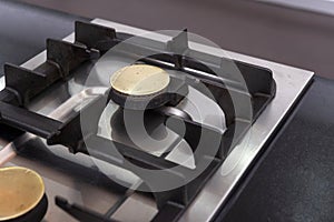 Close up of Gas oven in kitchen