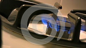 Close up of gas range burner