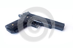 A hand pistol on white background photo